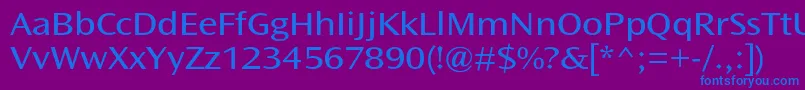 OceansansstdBookext-fontti – siniset fontit violetilla taustalla