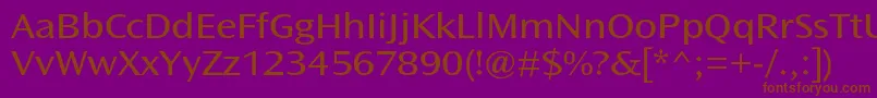 Шрифт OceansansstdBookext – коричневые шрифты на фиолетовом фоне