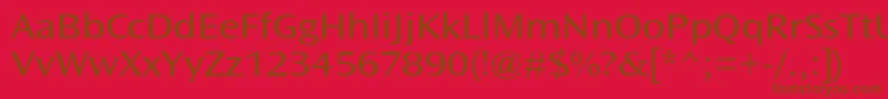 OceansansstdBookext-Schriftart – Braune Schriften auf rotem Hintergrund