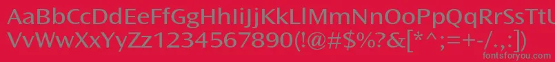 フォントOceansansstdBookext – 赤い背景に灰色の文字