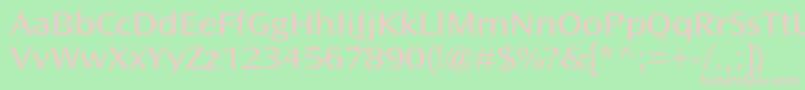 OceansansstdBookext-fontti – vaaleanpunaiset fontit vihreällä taustalla