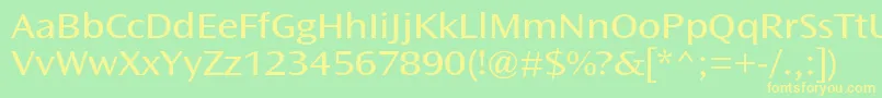 OceansansstdBookext-fontti – keltaiset fontit vihreällä taustalla