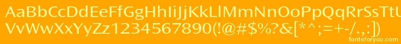 OceansansstdBookext-fontti – keltaiset fontit oranssilla taustalla