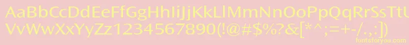 OceansansstdBookext-fontti – keltaiset fontit vaaleanpunaisella taustalla