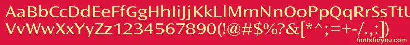 OceansansstdBookext Font – Yellow Fonts on Red Background