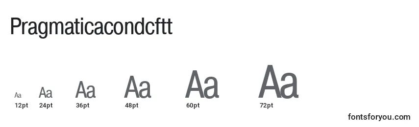 Размеры шрифта Pragmaticacondcftt