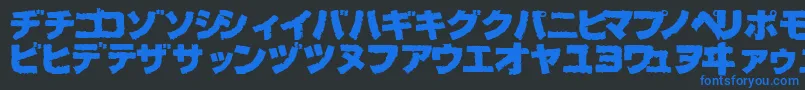 フォントBogBl – 黒い背景に青い文字