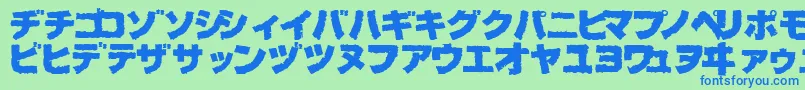 BogBl Font – Blue Fonts on Green Background