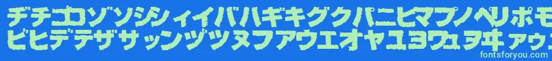 フォントBogBl – 青い背景に緑のフォント