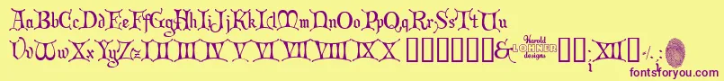 Chric2 Font – Purple Fonts on Yellow Background