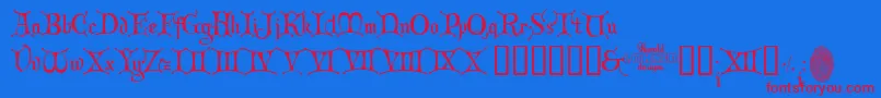 フォントChric2 – 赤い文字の青い背景