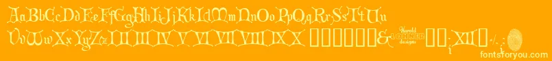 Chric2 Font – Yellow Fonts on Orange Background