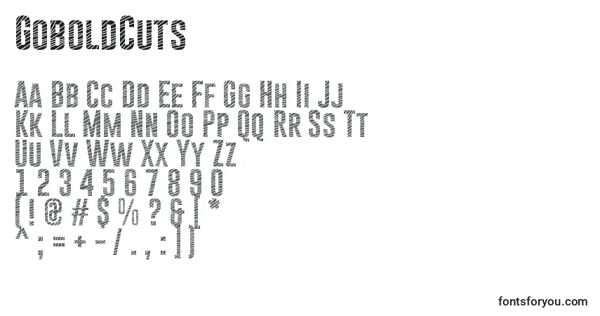 GoboldCuts-fontti – aakkoset, numerot, erikoismerkit