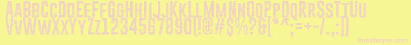 GoboldCuts-fontti – vaaleanpunaiset fontit keltaisella taustalla