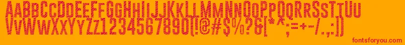 フォントGoboldCuts – オレンジの背景に赤い文字