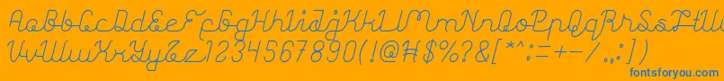 フォントAstonishing – オレンジの背景に青い文字