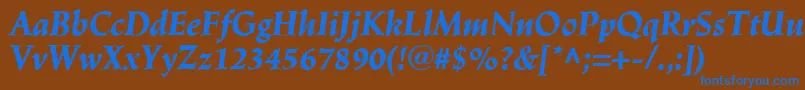 Шрифт LinotypeTrajanusBlackitalic – синие шрифты на коричневом фоне