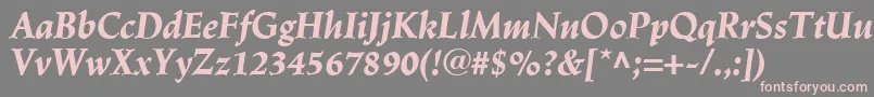 Шрифт LinotypeTrajanusBlackitalic – розовые шрифты на сером фоне