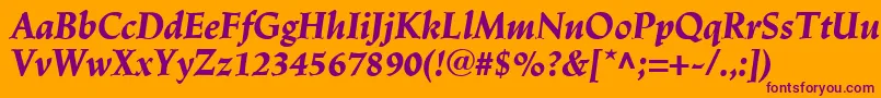 Шрифт LinotypeTrajanusBlackitalic – фиолетовые шрифты на оранжевом фоне