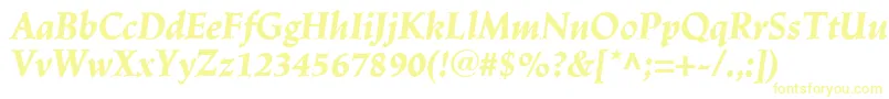 フォントLinotypeTrajanusBlackitalic – 黄色のフォント