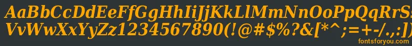 フォントDejavuserifcondensed Bolditalic – 黒い背景にオレンジの文字