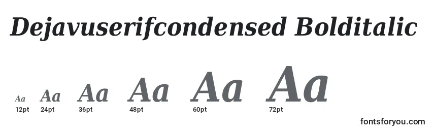 Dejavuserifcondensed Bolditalic font sizes