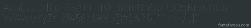 フォントFirasansEight – 黒い背景に灰色の文字
