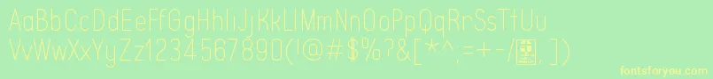 TypoQuikThinDemo Font – Yellow Fonts on Green Background