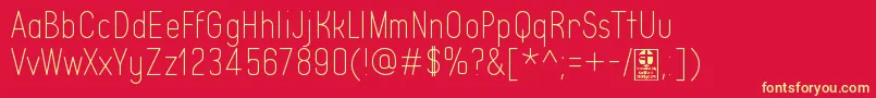 TypoQuikThinDemo Font – Yellow Fonts on Red Background