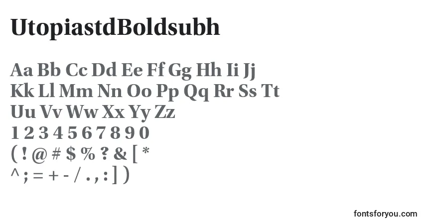A fonte UtopiastdBoldsubh – alfabeto, números, caracteres especiais