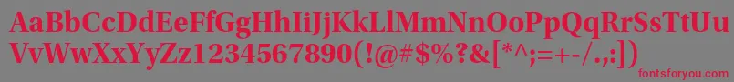UtopiastdBoldsubh Font – Red Fonts on Gray Background