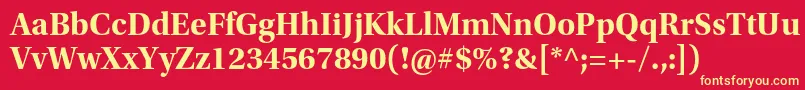 UtopiastdBoldsubh Font – Yellow Fonts on Red Background