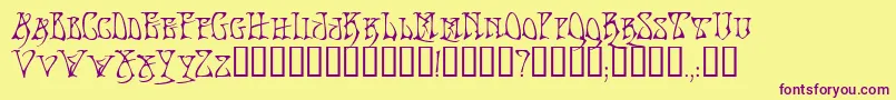 Badacid Font – Purple Fonts on Yellow Background