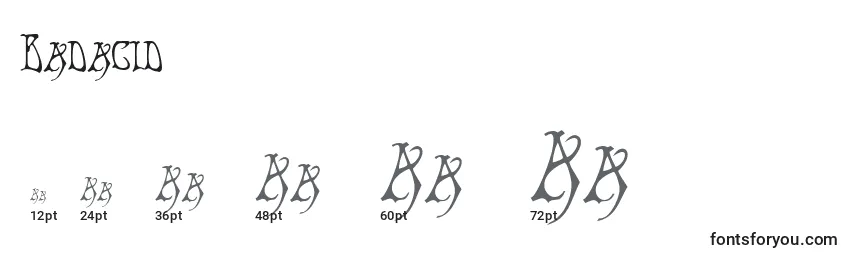 Badacid Font Sizes