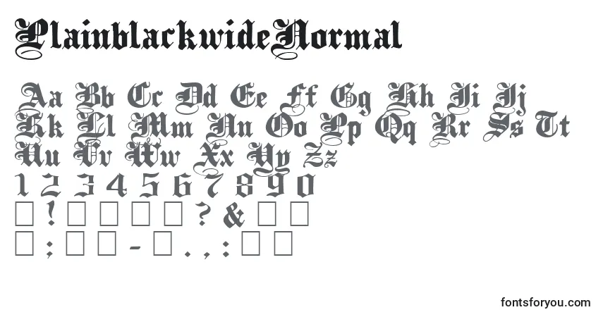 PlainblackwideNormal Font – alphabet, numbers, special characters