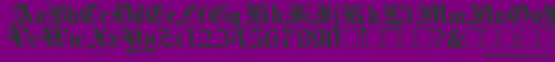 PlainblackwideNormal-fontti – mustat fontit violetilla taustalla