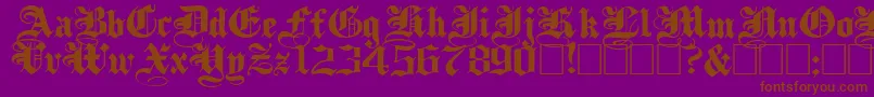 PlainblackwideNormal-Schriftart – Braune Schriften auf violettem Hintergrund