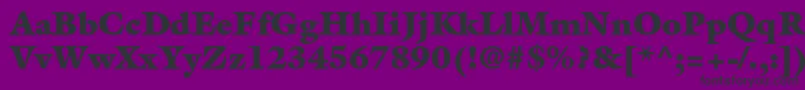 Fonte GalliardstdUltra – fontes pretas em um fundo violeta