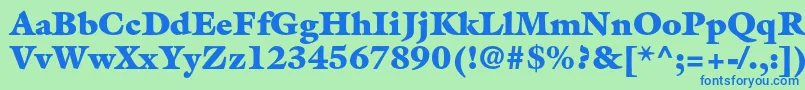 フォントGalliardstdUltra – 青い文字は緑の背景です。