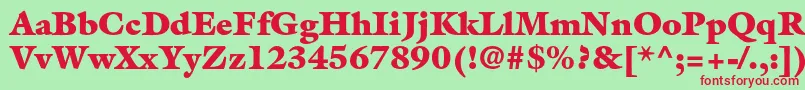 GalliardstdUltra Font – Red Fonts on Green Background