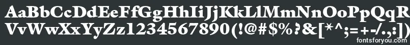 GalliardstdUltra-fontti – valkoiset fontit mustalla taustalla
