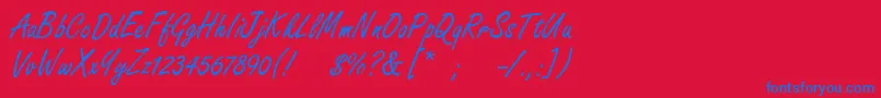 Freestylescript Font – Blue Fonts on Red Background