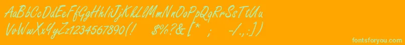 Czcionka Freestylescript – zielone czcionki na pomarańczowym tle