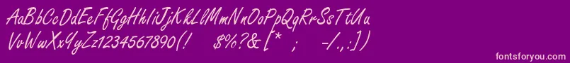 Czcionka Freestylescript – różowe czcionki na fioletowym tle