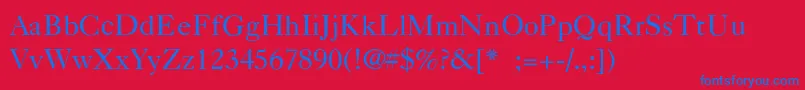 CaslonLight Font – Blue Fonts on Red Background