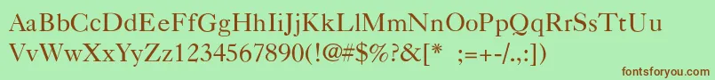 CaslonLight Font – Brown Fonts on Green Background
