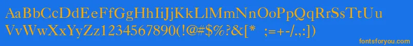 CaslonLight Font – Orange Fonts on Blue Background