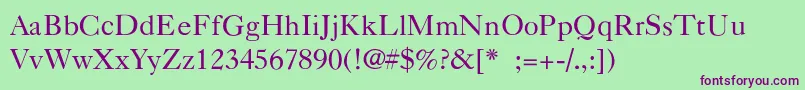 CaslonLight Font – Purple Fonts on Green Background