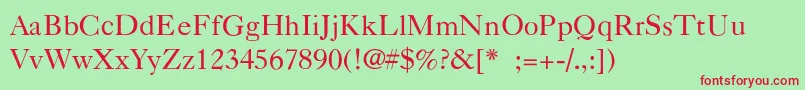 CaslonLight Font – Red Fonts on Green Background