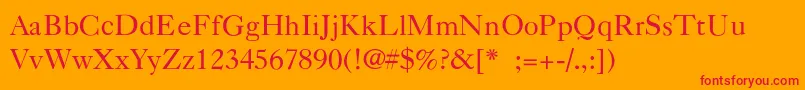 CaslonLight Font – Red Fonts on Orange Background